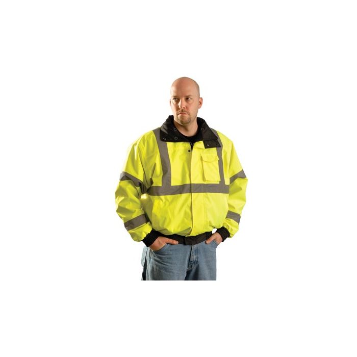 Economy High Visibility Bomber Jacket - Class 3 Color Yellow Size Large
