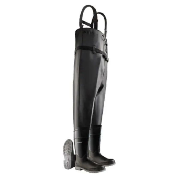 Dunlop Onguard 86067-10 Chest Wader Steel Toe, Black, Pair