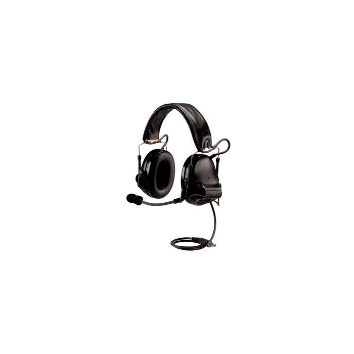 Peltor SWAT-TAC ACH Communication Headset, Dual Comm, Headband, Single Downlead Split Audio - BLACK