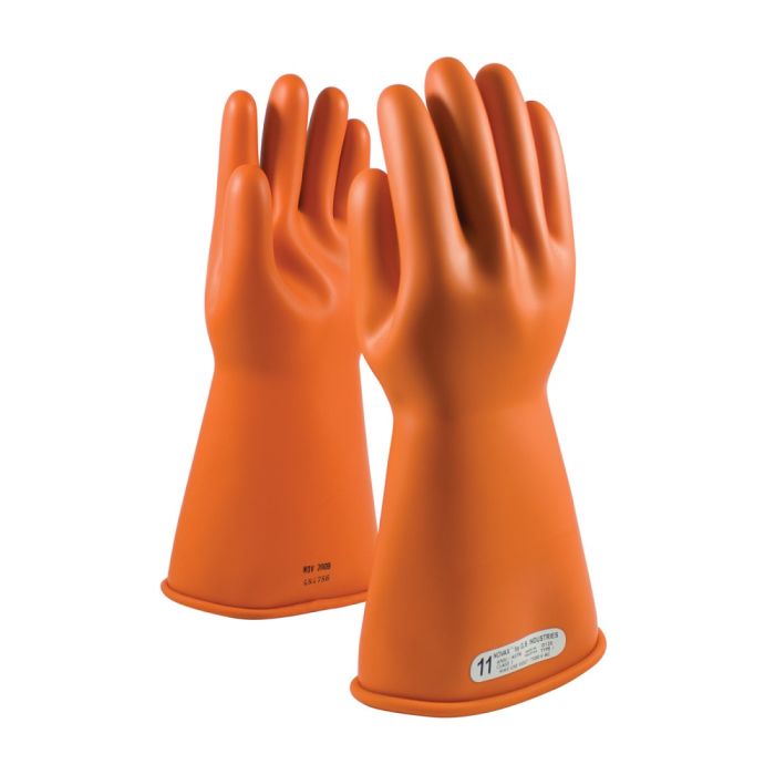 PIP NOVAX 147-1-14 14 Inch Class 1 Rubber Insulating Gloves, Orange, Box of 12 Pairs