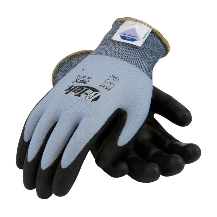 G Tek 3GX Seamless Knit Dyneema Diamond / Lycra Glove Polyurethane Coated Smooth Grip