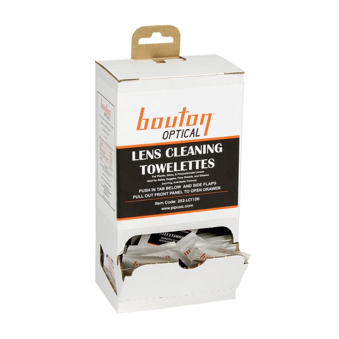 PIP 252-LCT100 Bouton Optical Lens Cleaning Towelettes, 100 Pieces per Dispenser Box, Case of 10 Boxes