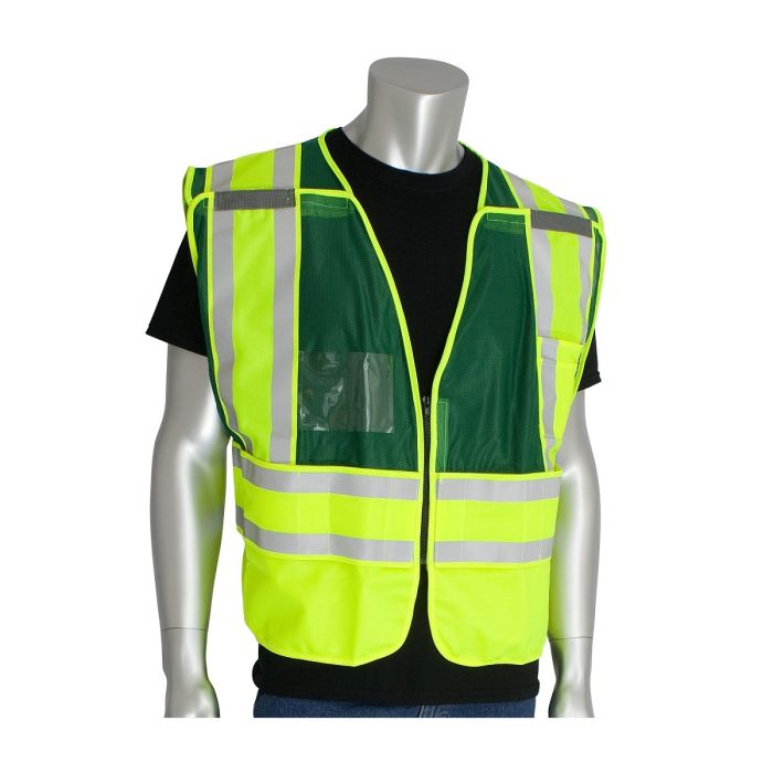 PIP Safety ANSI Type P Class 2 Public Safety Vest with ID Pocket, Green