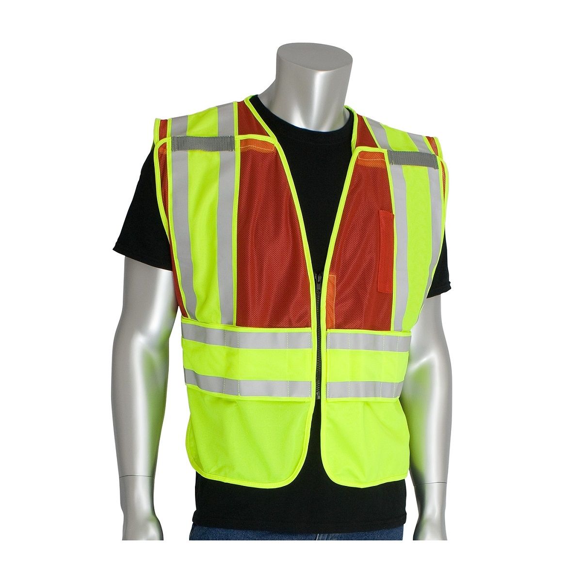 PIP Safety ANSI Type P Class 2 Public Safety Vest without Logo, Red
