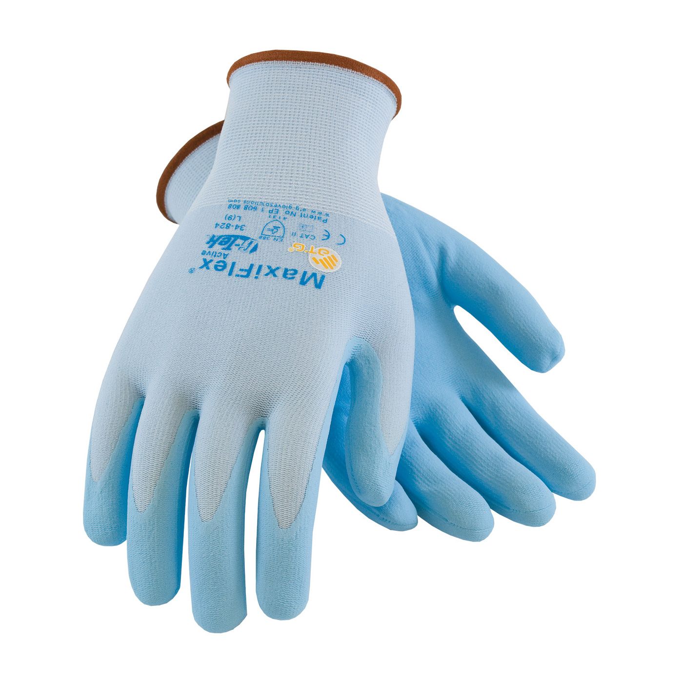 PIP ATG 34-824 MaxiFlex Active Gloves - Ultra Lightweight Nitrile Micro-Foam - Light Blue Color (1 DZ)