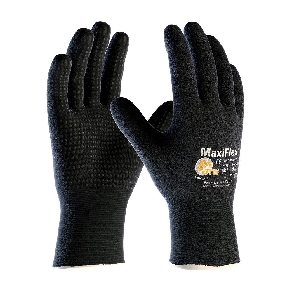 PIP ATG 34-8745 MaxiFlex Endurance Gloves - Dotted Palms - Full Coat Nitrile Micro-Foam, Box of 12