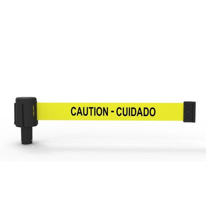 Banner Stakes PL4028 PLUS Yellow "Caution-Cuidado" Banner