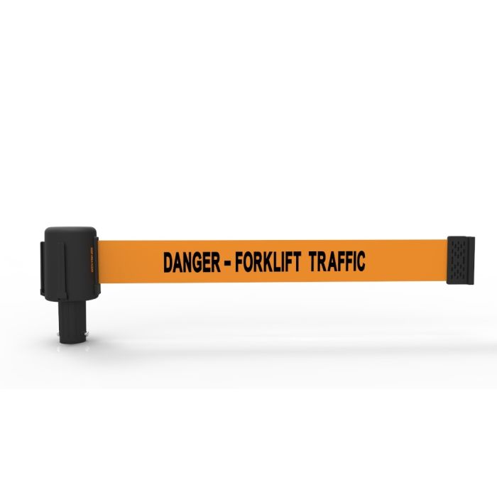 Banner Stakes PL4062 PLUS Orange "Danger - Forklift Traffic" Banner
