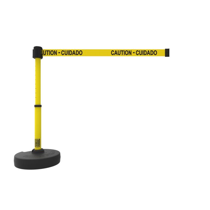 Banner Stakes PL4084 PLUS Barrier Set, Yellow "Caution-Cuidado"