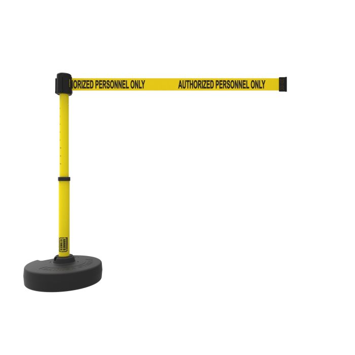 Banner Stakes PL4087 PLUS Barrier Set, Yellow "Authorized Personnel Only"