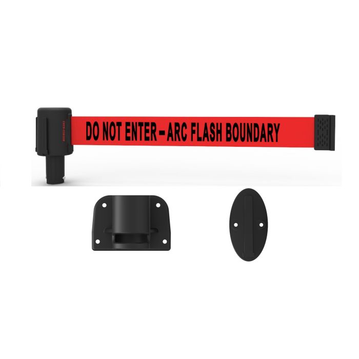 Banner Stakes PL4116 PLUS Wall Mount System, Red "Do Not Enter - Arc Flash Boundary"