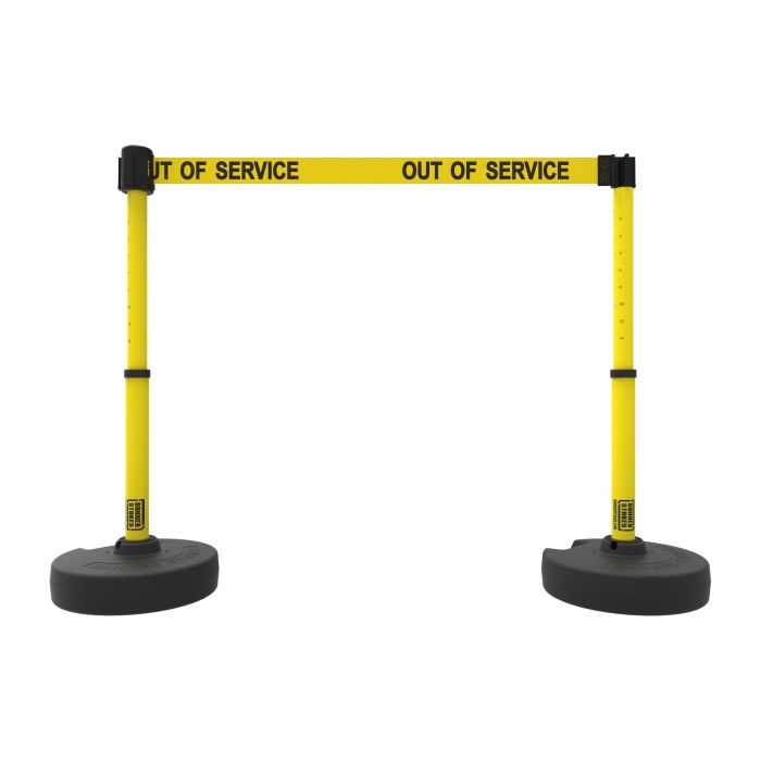 Banner Stakes PL4289 PLUS Barrier Set X2, Yellow "Out of Service"