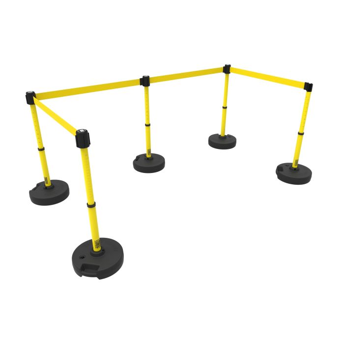 Banner Stakes PL4592 PLUS Barrier Set X5, Blank Yellow Banner