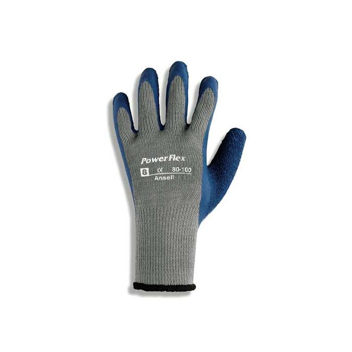 Ansell PowerFlex 80-100 Gloves Cotton Material Gray Color - 144/Case