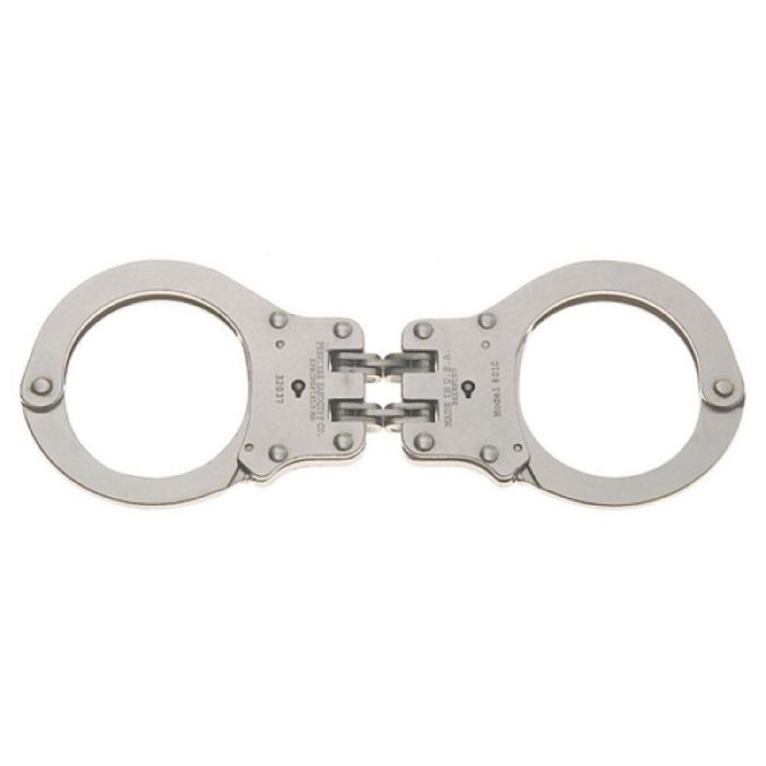 Peerless 801C Hinge Style Handcuff, Nickle, Standard Size, 1 Each