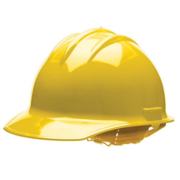 Bullard® Yellow HDPE Cap Style Hard Hat With 6 Point Rachet Suspension