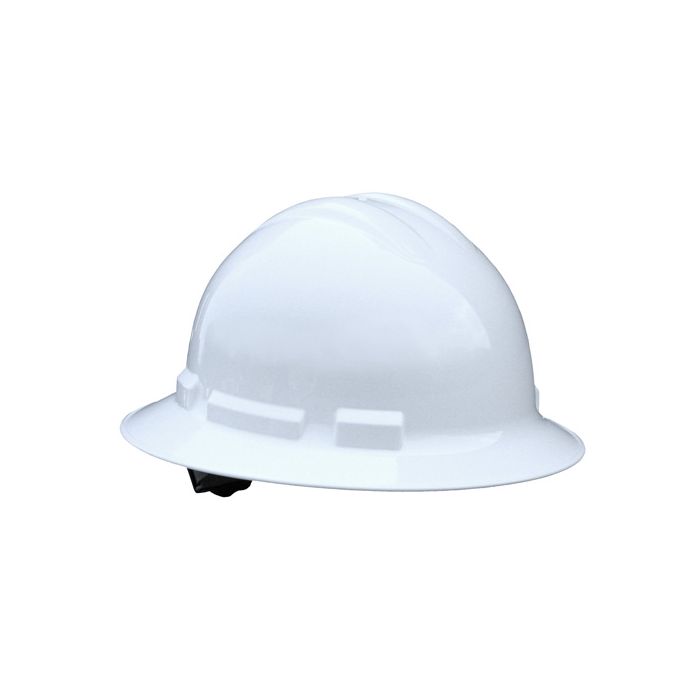 Radians Quartz QHR6-WHITE 6 Point Ratchet Suspension Full Brim Hard Hat, White, 1 Each