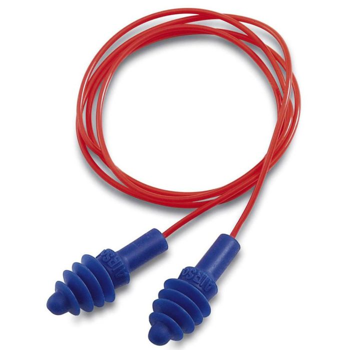 Honeywell Howard Leight R-01521 Airsoft Red Corded Multiple Use Earplugs, Blue, Box of 6