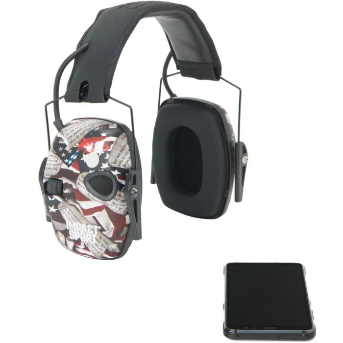 Honeywell Howard Leight R-02546 Impact Sport Electronic Shooting Earmuff with Bluetooth, 2nd Amendment, Small, Box of 2