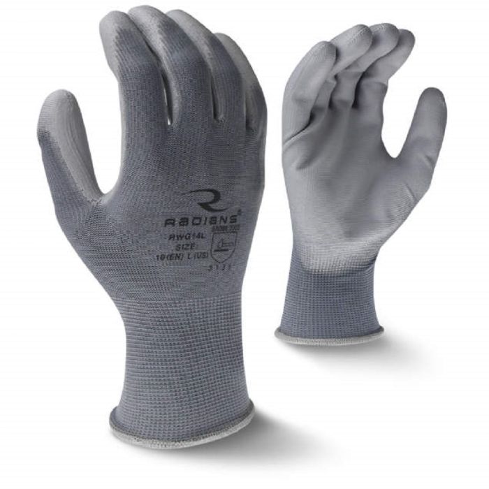 Radians RWG14 Polyurethane Palm Coated Glove, Box of 12 Pairs
