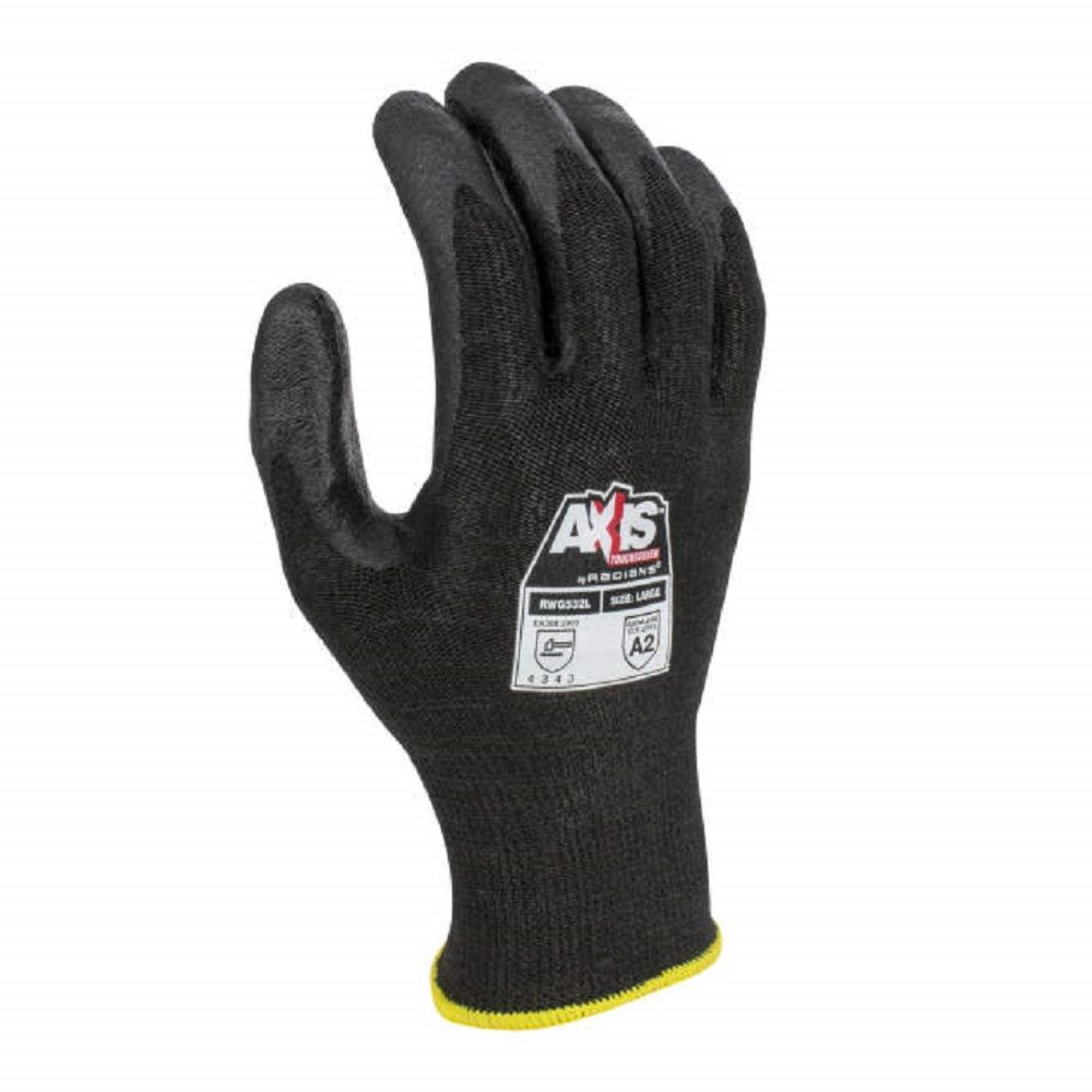 Radians RWG532 AXIS Cut Protection Level A2 Touchscreen Work Glove, Box of 12 Pairs