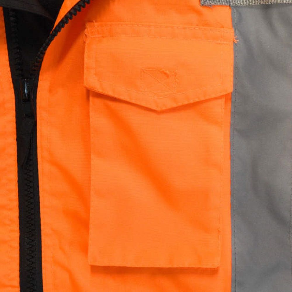 Radians SJ110B-3ZOS Class 3 Two-in-One High Visibility Bomber Safety Jacket, Hi-Vis Orange/Black, 1 Each
