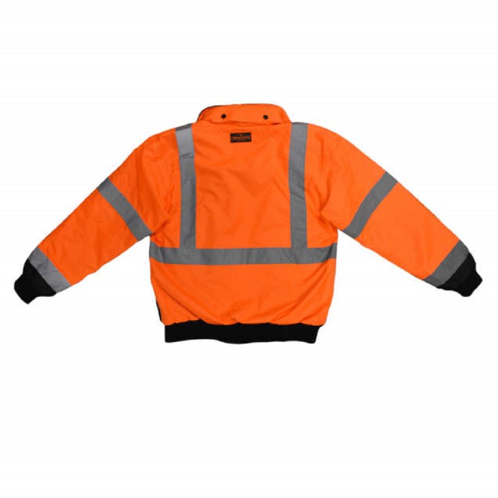 Radians SJ110B-3ZOS Class 3 Two-in-One High Visibility Bomber Safety Jacket, Hi-Vis Orange/Black, 1 Each