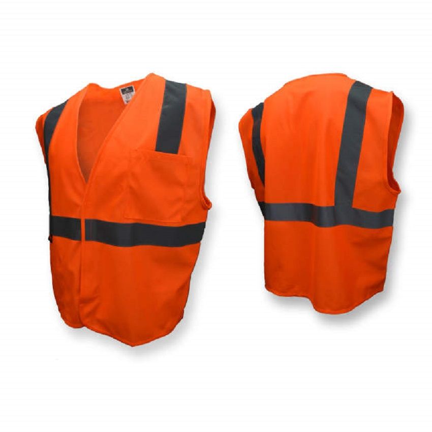 Radians SV2OS Economy Type R Class 2 Solid Safety Vest, Hi-Vis Orange, 1 Each