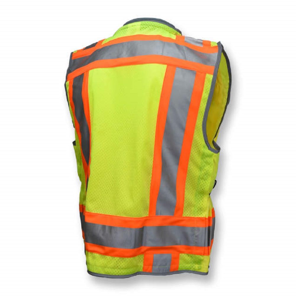 Radians SV55-2ZGD Class 2 Heavy Woven Two-Tone Engineer Vest, Hi-Vis Green, 1 Each