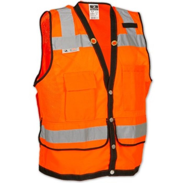 Radians SV59-2ZOD Type R Class 2 Heavy Duty Surveyor Safety Vest, Hi-Vis Orange, 1 Each
