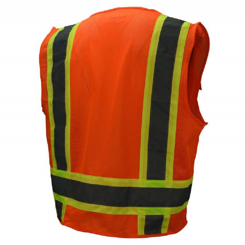 Radians SV6-2ZOM Type R Class 2 Surveyor Mesh Safety Vest, Hi-Vis Orange, 1 Each