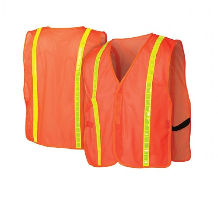 Pyramex RV100 Series RV120 Non Rated Vest, Hi Vis Orange, One Size, Box of 12