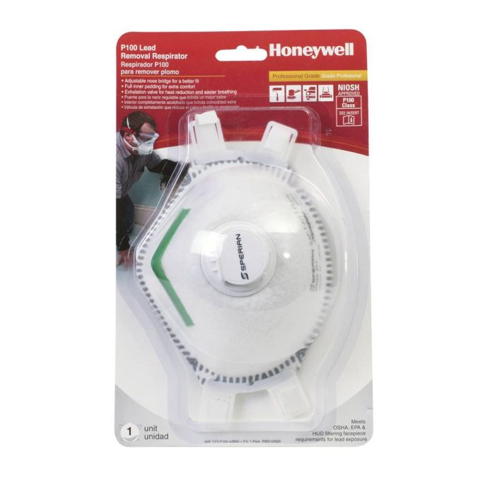 Honeywell RWS-54020-DSP Saf-T-Fit P100 Disposable Respirator, White, One Size, Box of 30