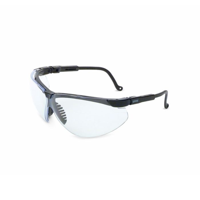 Honeywell Uvex Genesis XC S3300 Safety Glasses, Black Frame, Clear Lens, Ultra-dura HC, 1 Each