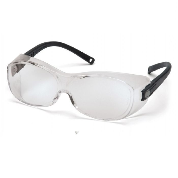 Pyramex OTS S3510SJ Safety Glasses, Clear Lens, Black Temples, One Size, Box of 12