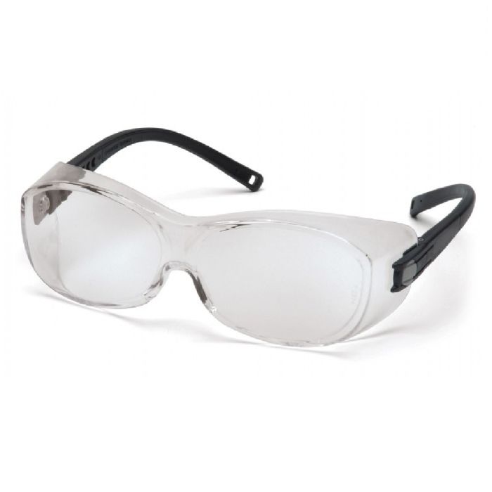 Pyramex OTS S3510STJ Safety Glasses, Clear Anti Fog Lens, Black Temples, One Size, Box of 12