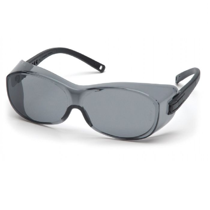 Pyramex OTS S3520SJ Safety Glasses, Gray Lens, Black Temples, One Size, Box of 12