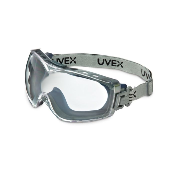 Honeywell Uvex S3970HS Stealth OTG Goggle with HydroShield Anti-Fog and Neoprene Headband, Navy Frame, Clear Lens, One Size, 1 Each