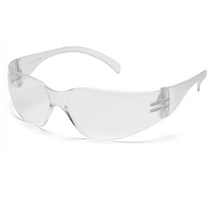 Pyramex Intruder S4110S Safety Glasses, Clear Lens, Clear Temples, One Size - Box of 12