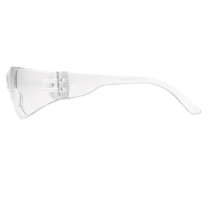 Pyramex Intruder S4110S Safety Glasses, Clear Lens, Clear Temples, One Size - Box of 12