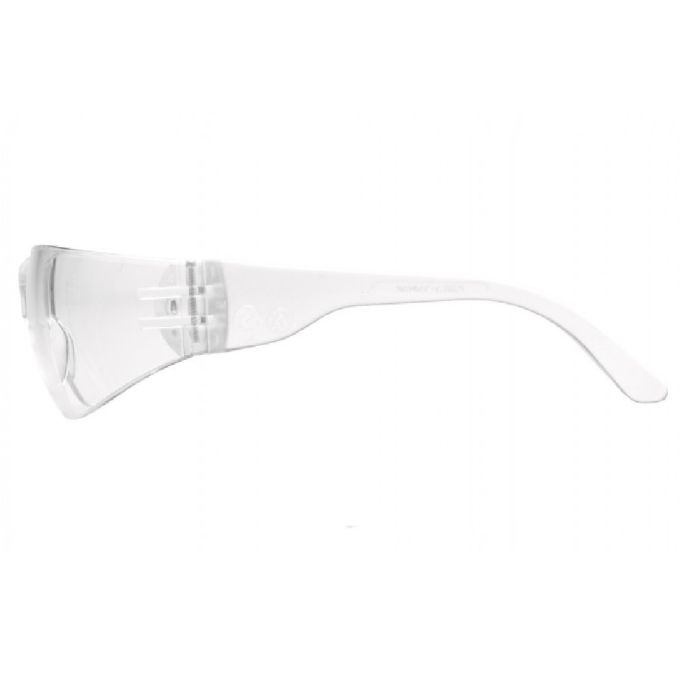 Pyramex Intruder S4110SUC Safety Glasses, Clear Uncoated Lens, Clear Temples, One Size, Box of 12