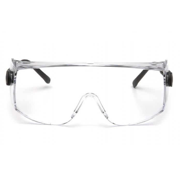 Pyramex Defiant SB1010SJ Safety Glasses, Clear Lens, Black Temples, Jumbo Size, Box of 12