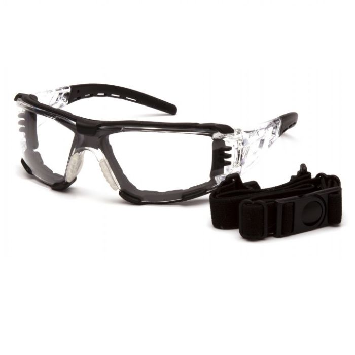 Pyramex Fyxate SB10210STMFP Safety Glasses with Foam Padding, Clear H2Max Anti Fog Lens, One Size, Box of 12