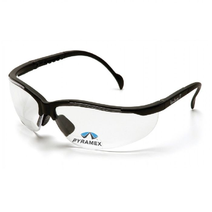 Pyramex Venture II SB1810R20 Readers, Black Frame, Clear + 2.0 Lens,  One Size, Box of 6