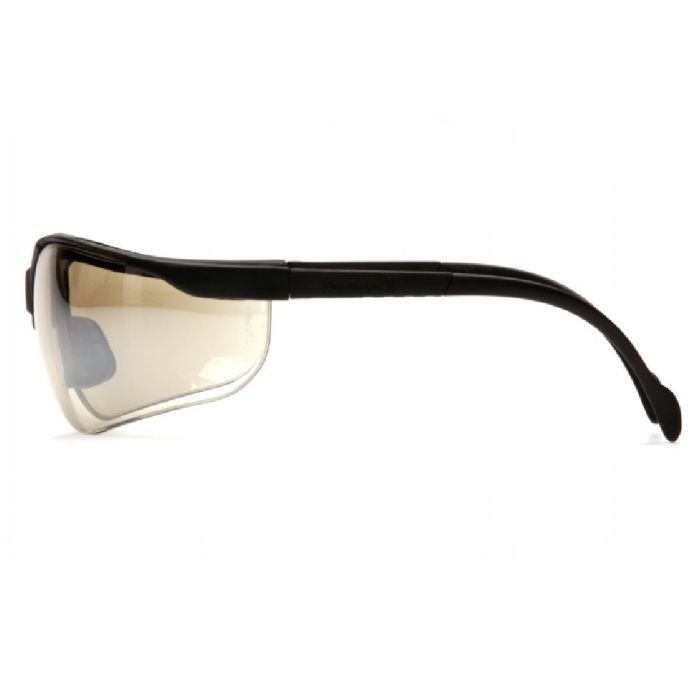 Pyramex Venture II SB1880S Safety Glasses, Black Frame, Indoor Outdoor Mirror Lens, One Size, Box of 12