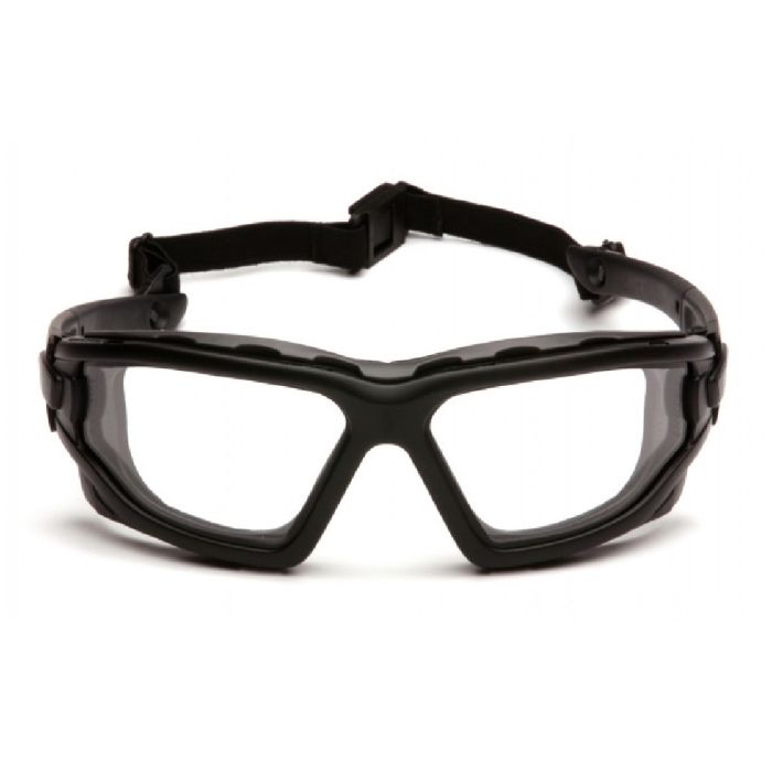 Pyramex I-Force Slim SB7010SDNT Safety Goggle, Clear Dual Pane H2X Anti Fog Lens, Black Temples and Strap, One Size, Box of 12