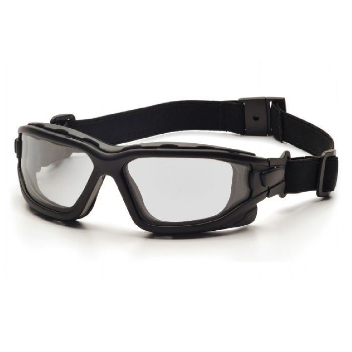 Pyramex I-Force SB7010SDT Safety Glasses, Clear Dual Pane H2X Anti Fog Lens, Black Temples and Strap, One Size, Box of 12