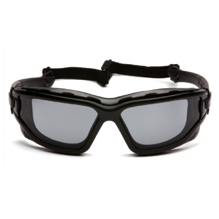 Pyramex I-Force SB7020SDT Safety Glasses, Gray Dual Pane H2X Anti Fog Lens, Black Temples and Strap, One Size, Box of 12