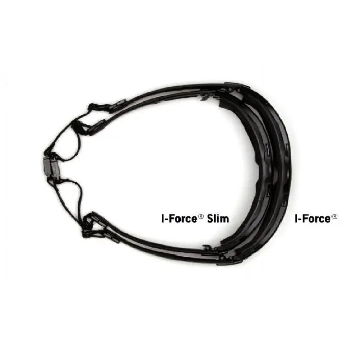 Pyramex I-Force SB7020SDT Safety Glasses, Gray Dual Pane H2X Anti Fog Lens, Black Temples and Strap, One Size, Box of 12