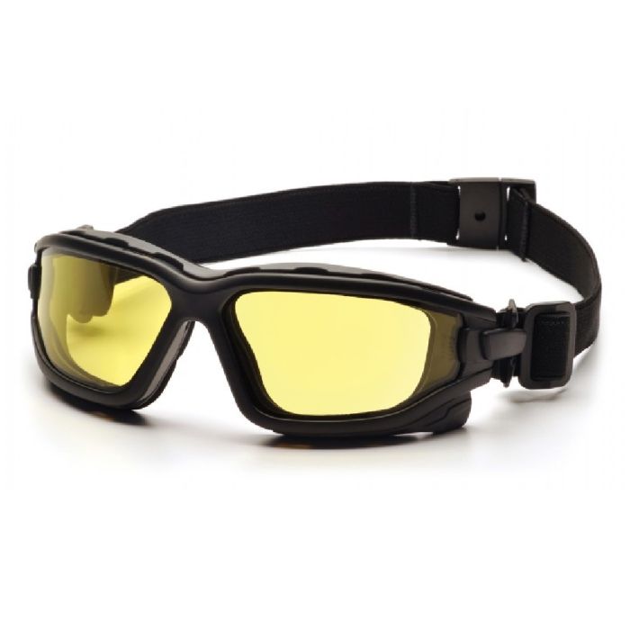 Pyramex I-Force SB7030SDT Safety Glasses, Amber Dual Pane H2X Anti Fog Lens, Black Temples and Strap, One Size, Box of 12